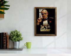 BK Home Godfather Baba Tasarımlı Doğal Masif Ahşap Çerçeveli Tablo 45x65cm-4