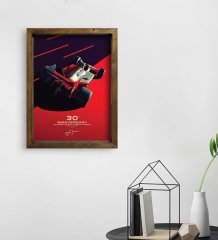 BK Gift Formula 1 Tasarımlı Doğal Masif Ahşap Çerçeveli Tablo 45x65cm-6