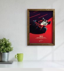BK Gift Formula 1 Tasarımlı Doğal Masif Ahşap Çerçeveli Tablo 45x65cm-6