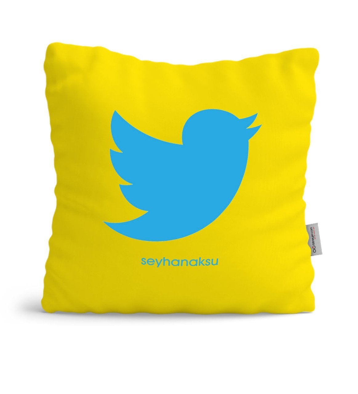 Kişiye Özel Twitter Sarı Yastık