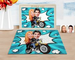 Kişiye Özel Sevgililer Karikatürlü 1000 Parça Profesyonel Puzzle-17
