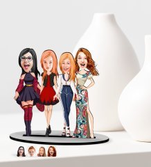 Kişiye Özel Bekarlığa Veda Karikatürlü Ahşap Biblo Model-3