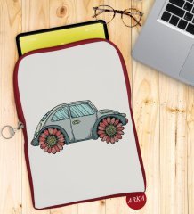 BK Gift Klasik Araç Tasarımlı Taşınabilir Koruyucu Tablet Kılıfı & Organizer Çanta - Kırmızı-4