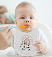BK Kids Baby Tasarımlı Bebek Body Zıbın ve Mama Önlüğü Hediye Seti - Model 1