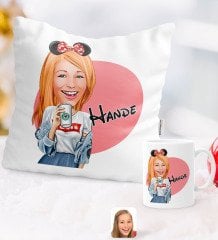 Kişiye Özel Karikatürlü Moda Mini Fare Kanvas Tablo (30x50cm.)
