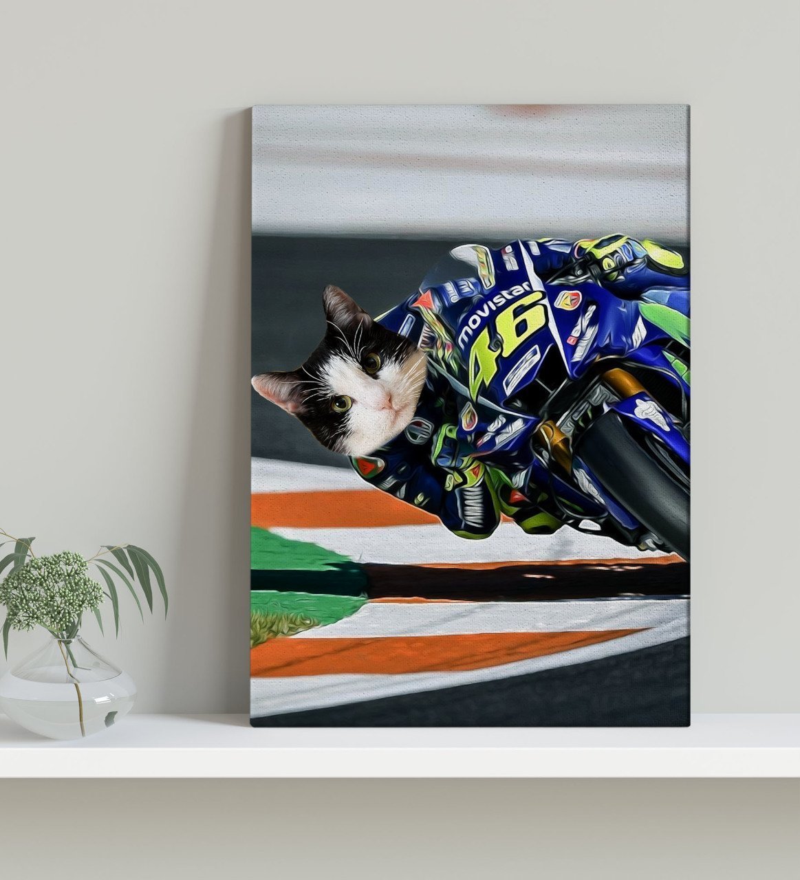 Evcil Dostlara Özel MotoGP Tasarımlı Portre Kanvas Tablo 30x50cm-2