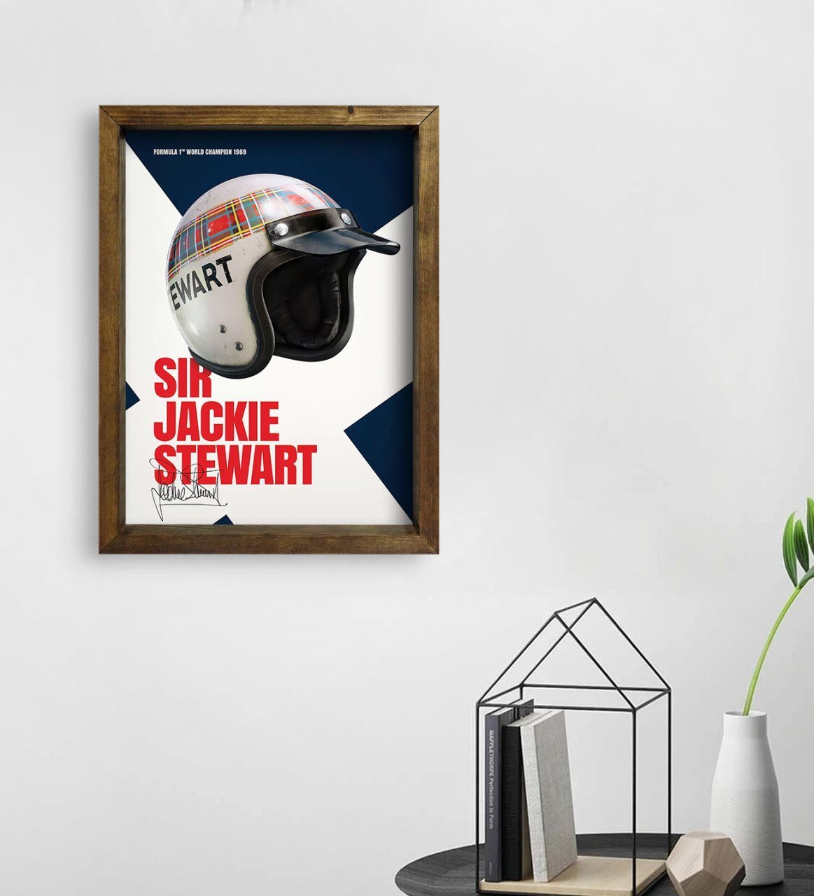 BK Gift Formula 1 Tasarımlı Doğal Masif Ahşap Çerçeveli Tablo 45x65cm-5