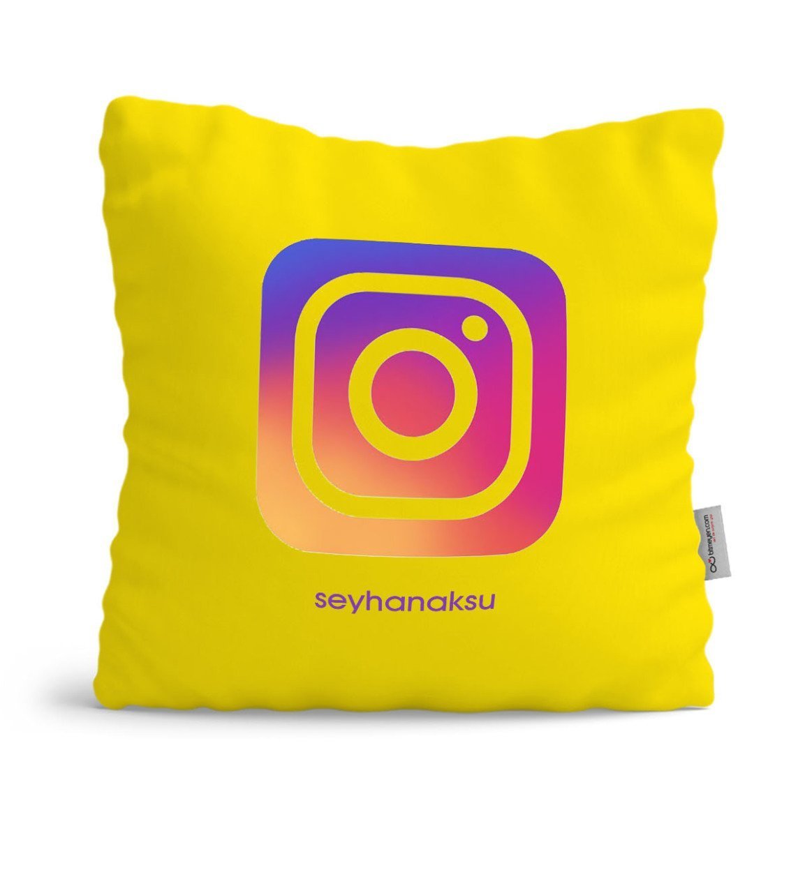 Kişiye Özel Instagram Sarı Yastık