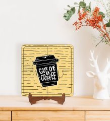 BK Gift Coffee Tasarımlı Ahşap Standlı Puzzle Çerçeve-1