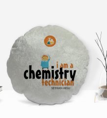 Kişiye Özel İsimli Kimya Teknikeri Tasarımlı Dekoratif Kırlent Yastık