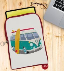 BK Gift Klasik Araç Tasarımlı Taşınabilir Koruyucu Tablet Kılıfı & Organizer Çanta - Kırmızı-3
