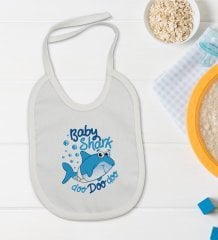 BK Kids Baby Shark Tasarımlı Bebek Body Zıbın ve Mama Önlüğü Hediye Seti - Model 1