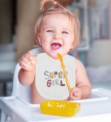 BK Kids Girl Tasarımlı 2’li Beyaz Mama Önlüğü-1