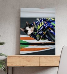 Evcil Dostlara Özel MotoGP Tasarımlı Portre Kanvas Tablo 50x70cm-2