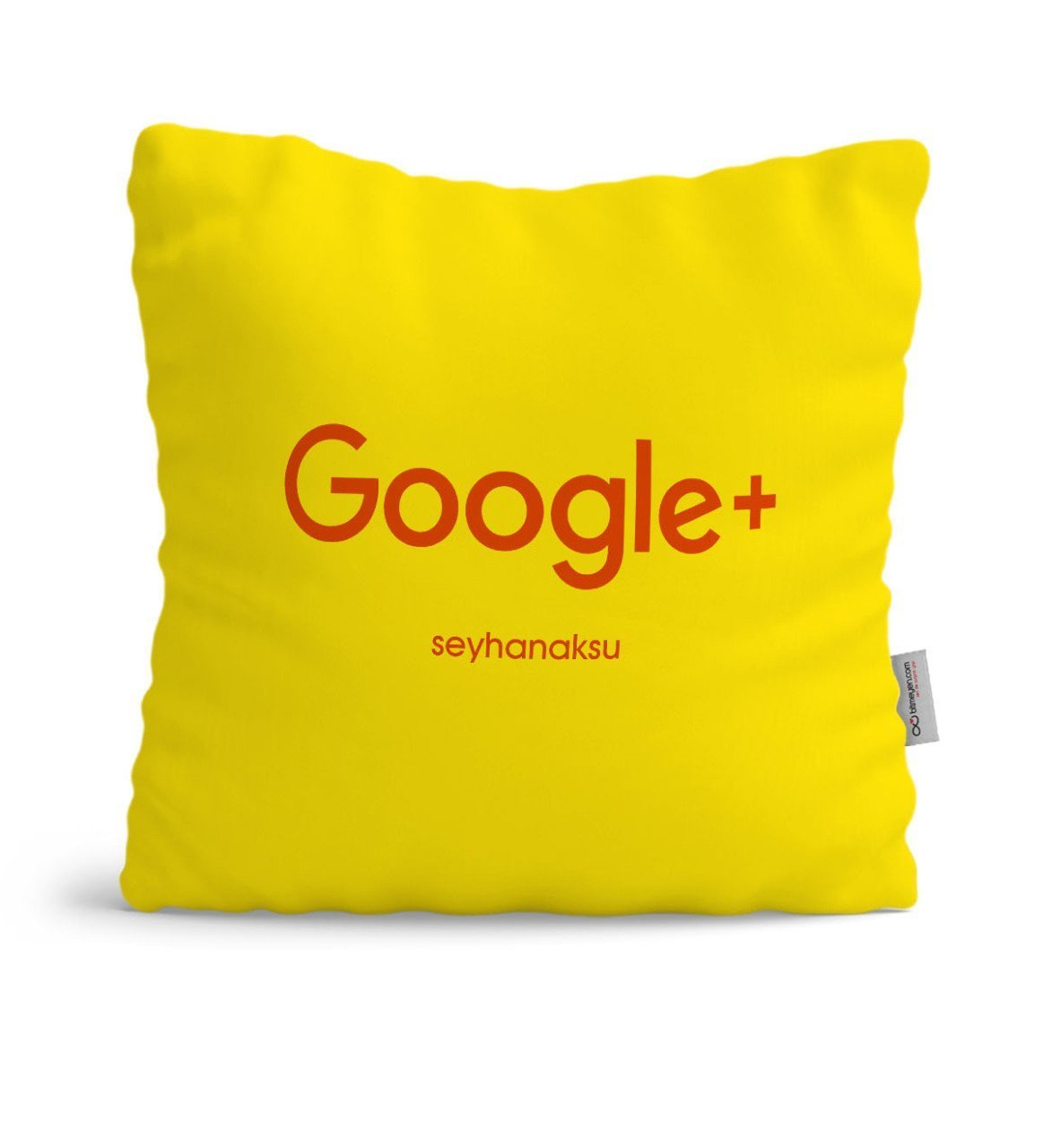 Kişiye Özel Google Plus Sarı Yastık
