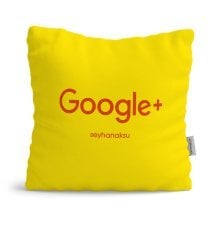 Kişiye Özel Google Plus Sarı Yastık
