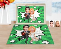 Kişiye Özel Sevgililer Karikatürlü 1000 Parça Profesyonel Puzzle-15