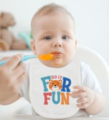 BK Kids Fun Tasarımlı 2’li Beyaz Mama Önlüğü-1