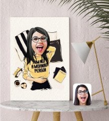 Kişiye Özel Karikatürlü Moda İkonu 6 Kanvas Tablo (30x50cm.)