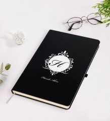 Kişiye Özel Baş Harf İsim Tasarımlı Siyah Defter-9