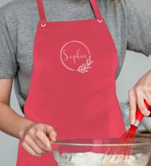 BK Gift Kişiye Özel İsimli Tasarımlı Profesyonel Kırmızı Mutfak Önlüğü, Aşçı Önlüğü, Şef Önlüğü, Arkadaşa Hediye-1