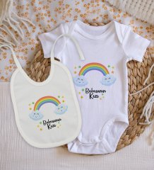 BK Kids Babasının Kızı Tasarımlı Bebek Body Zıbın ve Mama Önlüğü Hediye Seti - Model 1