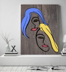 BK Home Woman Line Tasarımlı Kanvas Tablo 50x70cm-1