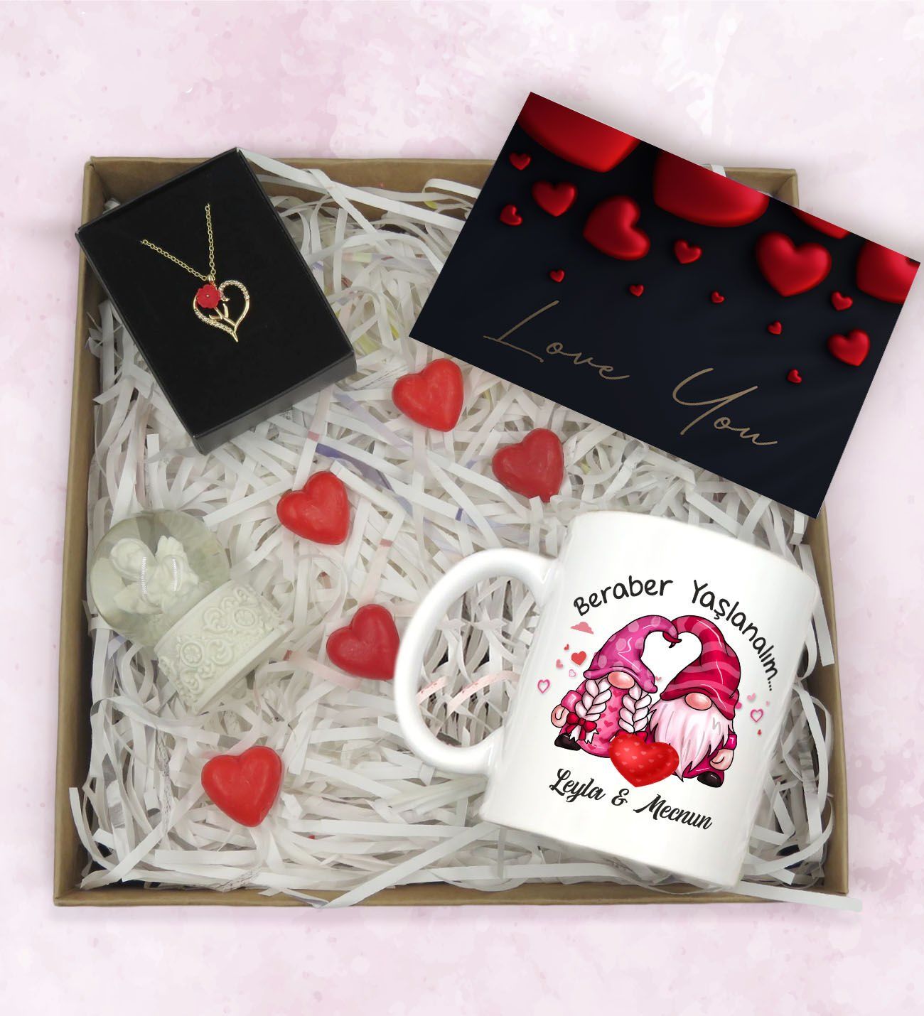 BK Gift Sevgiliye Özel Hediye Seti-4-3, Yıl Dönümü Hediyesi, İsimli Kupa, Sevgiliye Hediye, Sevgililer Günü Hediyesi