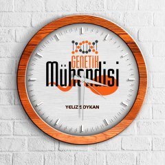 Kişiye Özel Mesleki Genetik Mühendisi Ahşap Duvar Saati