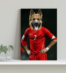 Evcil Dostlara Özel Futbolcu Tasarımlı Portre Kanvas Tablo 30x50cm-4