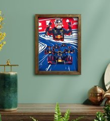 BK Gift Formula 1 Tasarımlı Doğal Masif Ahşap Çerçeveli Tablo 45x65cm-1
