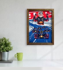 BK Gift Formula 1 Tasarımlı Doğal Masif Ahşap Çerçeveli Tablo 45x65cm-1