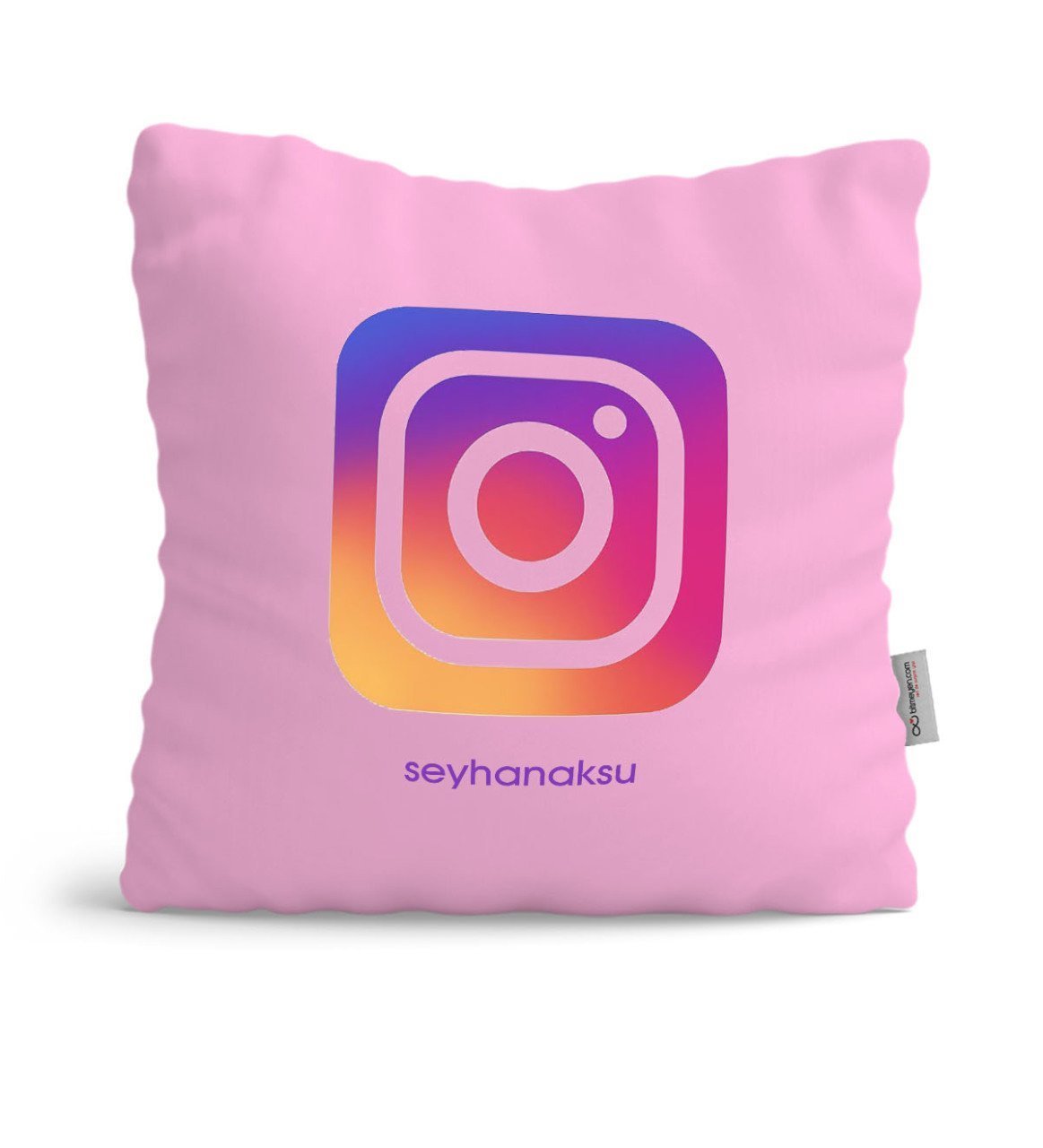 Kişiye Özel Instagram Pembe Yastık