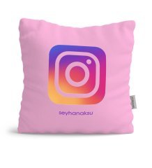Kişiye Özel Instagram Pembe Yastık
