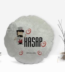 Kişiye Özel İsimli Kasap Tasarımlı Dekoratif Kırlent Yastık-1