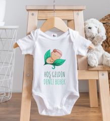 BK Kids Hoş Geldin Bebek Tasarımlı Beyaz Bebek Body Zıbın-8