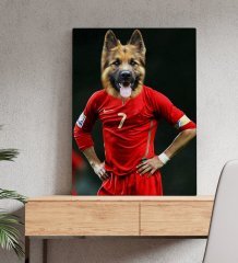 Evcil Dostlara Özel Futbolcu Tasarımlı Portre Kanvas Tablo 50x70cm-4