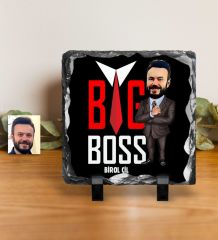 Kişiye Özel Bay Big Boss Karikatürlü Dekoratif Doğal Taş - 5