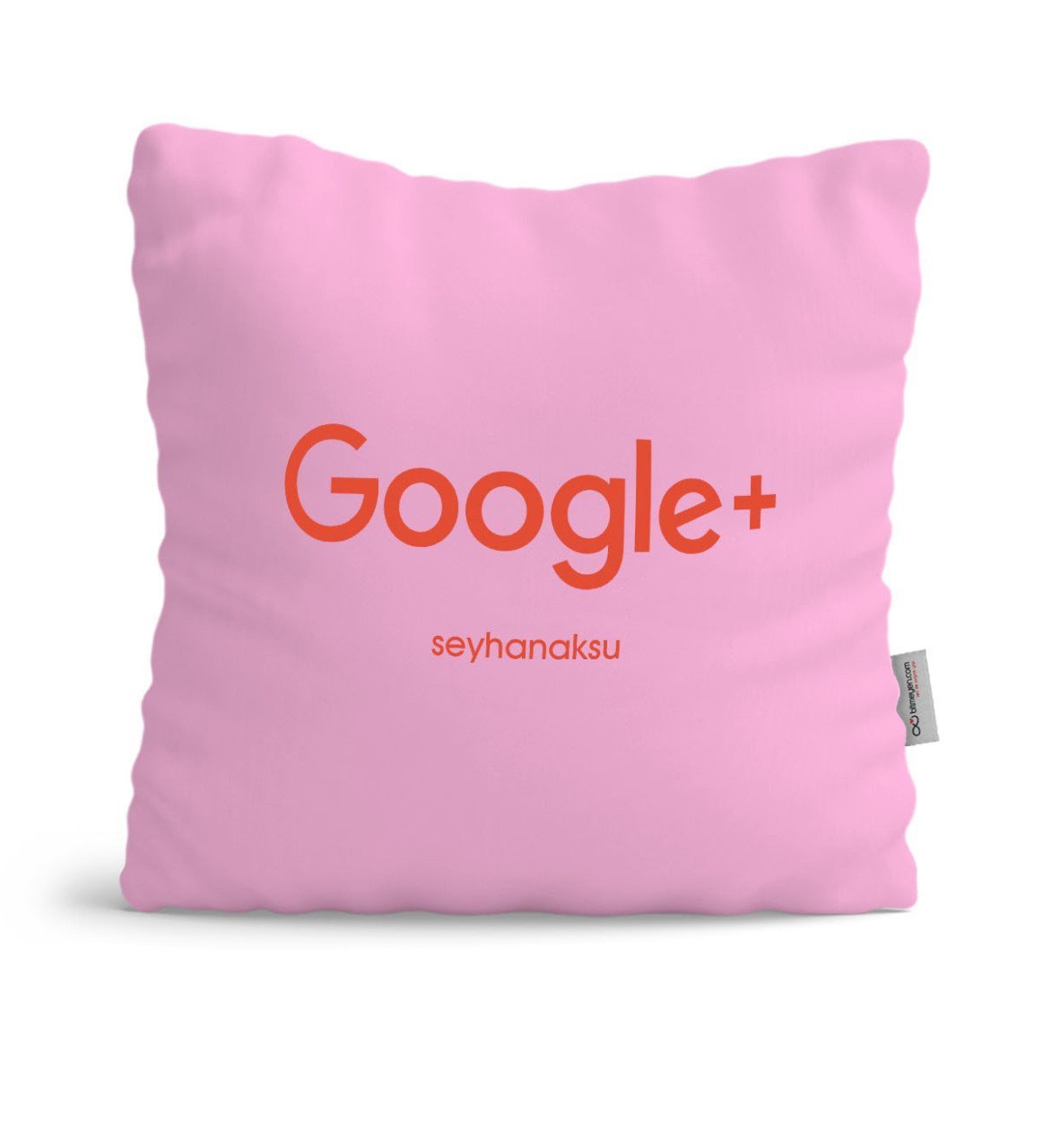 Kişiye Özel Google Plus Pembe Yastık