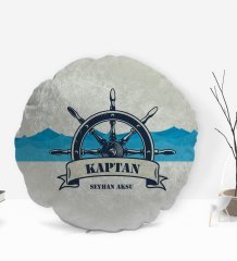 Kişiye Özel İsimli Kaptan Tasarımlı Dekoratif Kırlent Yastık-9