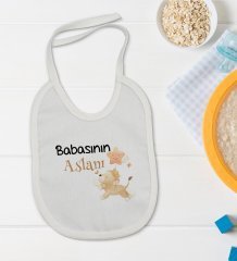 BK Kids Babasının Aslanı Tasarımlı Bebek Body Zıbın ve Mama Önlüğü Hediye Seti - Model 1