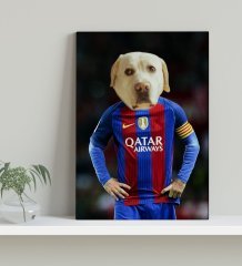 Evcil Dostlara Özel Futbolcu Tasarımlı Portre Kanvas Tablo 30x50cm-3