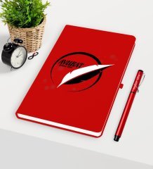 Kişiye Özel Avukat Temalı Kırmızı Defter Kalem Seti - 13