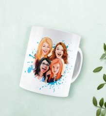 Kişiye Özel Bekarlığa Veda Karikatürlü Beyaz Kupa Bardak-2