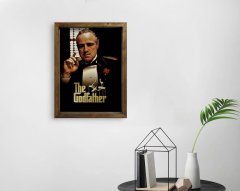 BK Home Godfather Baba Tasarımlı Doğal Masif Ahşap Çerçeveli Tablo-4
