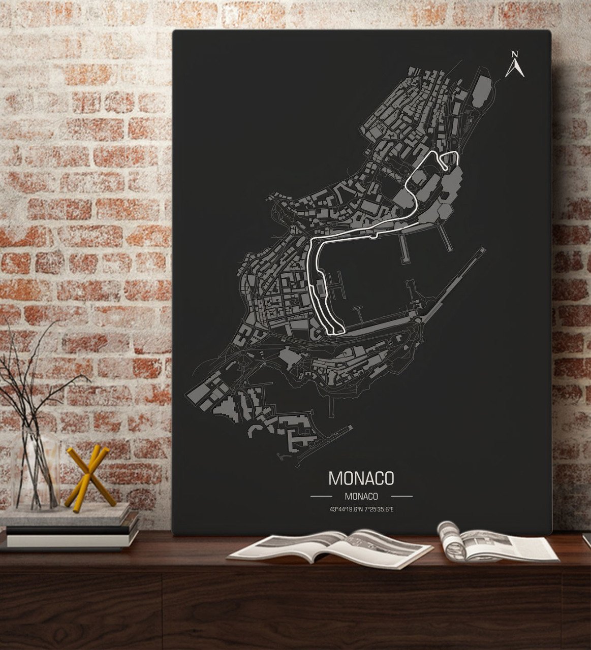 BK Gift Monaco Pist Tasarımlı Kanvas Tablo 70x100cm-1