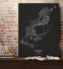 BK Gift Monaco Pist Tasarımlı Kanvas Tablo 70x100cm-1