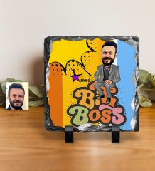 Kişiye Özel Bay Big Boss Karikatürlü Dekoratif Doğal Taş - 4