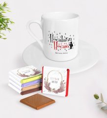 Kişiye Özel Hocaların Hocası Türk Kahvesi Fincanı ve Çikolata Hediye Seti-1