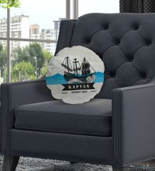 Kişiye Özel İsimli Kaptan Tasarımlı Dekoratif Kırlent Yastık-8